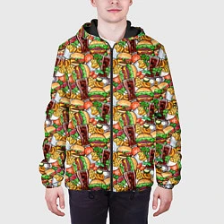 Куртка с капюшоном мужская Быстрое Питание и Напитки, цвет: 3D-черный — фото 2
