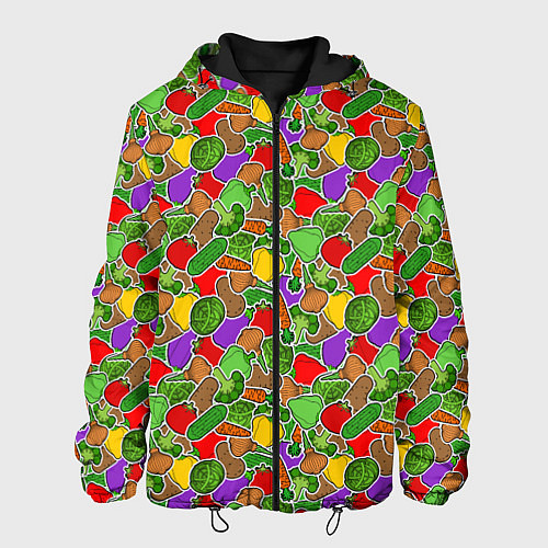 Мужская куртка Овощи ЗОЖ / 3D-Черный – фото 1