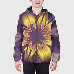 Куртка с капюшоном мужская Цветок заката Абстракция 535-332-32-63, цвет: 3D-черный — фото 2