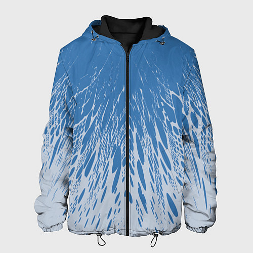 Мужская куртка Коллекция Rays Лучи Голубой и серый Абстракция 650 / 3D-Черный – фото 1
