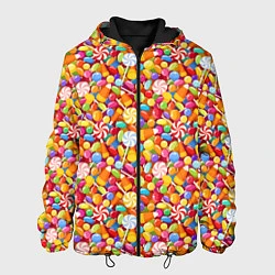 Куртка с капюшоном мужская Конфеты и Леденцы, цвет: 3D-черный