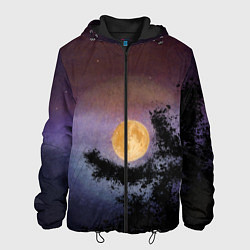 Куртка с капюшоном мужская Night sky with full moon by Apkx, цвет: 3D-черный
