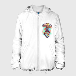 Куртка с капюшоном мужская Ядерное сердце, цвет: 3D-белый