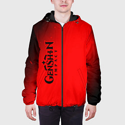 Куртка с капюшоном мужская ГЕНШИН ИМПАКТ - Космос Вертикально, цвет: 3D-черный — фото 2