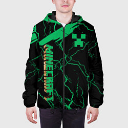 Куртка с капюшоном мужская Minecraft нуб, цвет: 3D-черный — фото 2