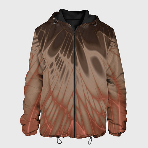 Мужская куртка Коллекция Rays Лучи Коричневый Абстракция 662-27-w / 3D-Черный – фото 1