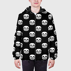 Куртка с капюшоном мужская UNDERTALE SANS SKULL FACE PATTERN УЗОР, цвет: 3D-черный — фото 2