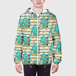 Куртка с капюшоном мужская Щелкунчик и елочка, цвет: 3D-белый — фото 2