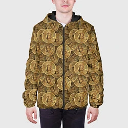 Куртка с капюшоном мужская Bitcoins, цвет: 3D-черный — фото 2