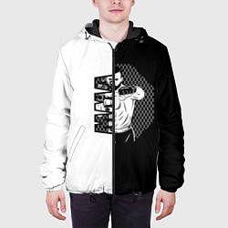 Куртка с капюшоном мужская Боец ММА чёрно-белое, цвет: 3D-черный — фото 2
