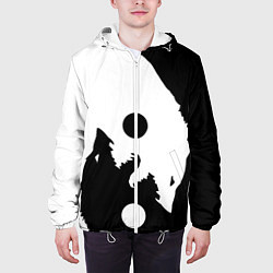 Куртка с капюшоном мужская Волки Инь и Янь Добро и Зло, цвет: 3D-белый — фото 2