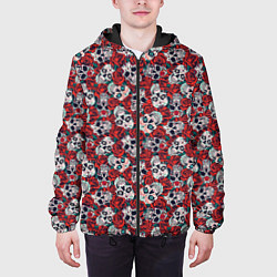 Куртка с капюшоном мужская Skulls & roses, цвет: 3D-черный — фото 2