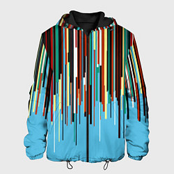 Куртка с капюшоном мужская Glitch pattern 2087, цвет: 3D-черный