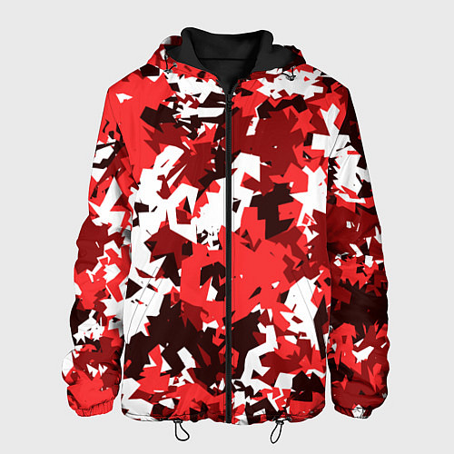 Мужская куртка Красно-белый камуфляж / 3D-Черный – фото 1