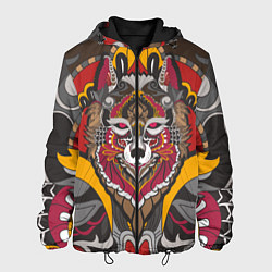 Куртка с капюшоном мужская Этника Волк Узоры, цвет: 3D-черный