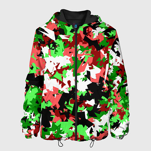 Мужская куртка Красно-зеленый камуфляж / 3D-Черный – фото 1