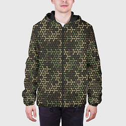 Куртка с капюшоном мужская Абстрактный Охотничий Камуфляж, цвет: 3D-черный — фото 2