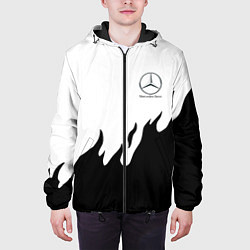 Куртка с капюшоном мужская Mercedes-Benz нарисованный огонь, цвет: 3D-черный — фото 2