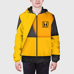 Куртка с капюшоном мужская Honda - Yellow, цвет: 3D-черный — фото 2