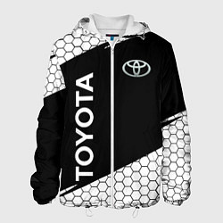 Куртка с капюшоном мужская Toyota Sport соты, цвет: 3D-белый