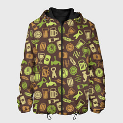 Куртка с капюшоном мужская Пивная Символика, цвет: 3D-черный