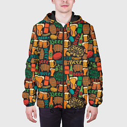 Куртка с капюшоном мужская Пиво Beer, цвет: 3D-черный — фото 2