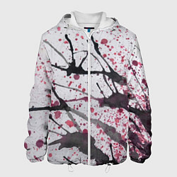 Куртка с капюшоном мужская Сакура цветёт рисунок акварелью, цвет: 3D-белый