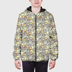 Куртка с капюшоном мужская 100 долларов банкноты, цвет: 3D-черный — фото 2