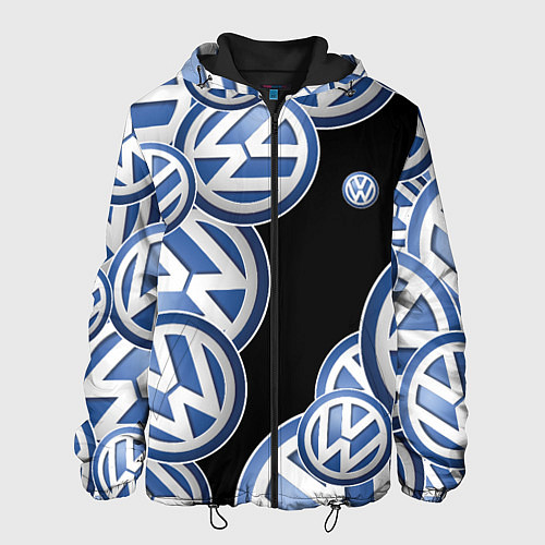 Мужская куртка Volkswagen logo Pattern / 3D-Черный – фото 1