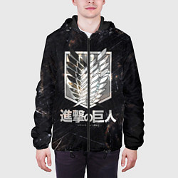 Куртка с капюшоном мужская Атака Титанов Логотип Свечение, цвет: 3D-черный — фото 2