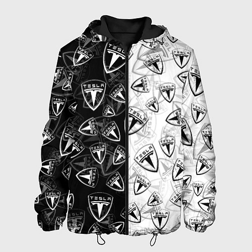 Мужская куртка TESLA BLACK AND WHITE LOGO PATTERN / 3D-Черный – фото 1