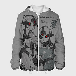 Куртка с капюшоном мужская Fallout - robot girls, цвет: 3D-белый