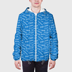 Куртка с капюшоном мужская Языки Программирования Programmer, цвет: 3D-белый — фото 2