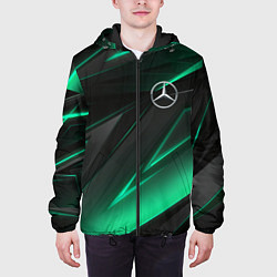 Куртка с капюшоном мужская MERCEDES-BENZ AMG NEON STRIPES PETRONAS, цвет: 3D-черный — фото 2