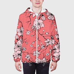 Куртка с капюшоном мужская Начало цветения, цвет: 3D-белый — фото 2