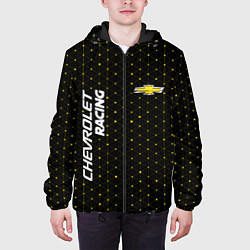 Куртка с капюшоном мужская ШЕВРОЛЕ Racing - Абстракция, цвет: 3D-черный — фото 2
