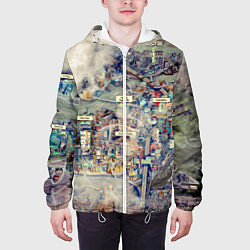 Куртка с капюшоном мужская Fallout - city, цвет: 3D-белый — фото 2
