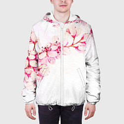 Куртка с капюшоном мужская Распустившаяся весна, цвет: 3D-белый — фото 2
