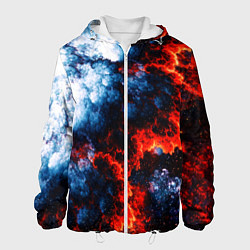 Куртка с капюшоном мужская 3D ЯДЕРНЫЙ КОСМИЧЕСКИЙ ВЗРЫВ ОГОНЬ, цвет: 3D-белый