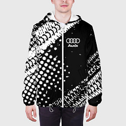 Куртка с капюшоном мужская Ауди audi шины, цвет: 3D-белый — фото 2