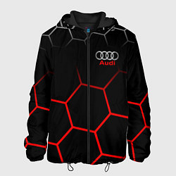 Куртка с капюшоном мужская АУДИ Autosport Соты, цвет: 3D-черный