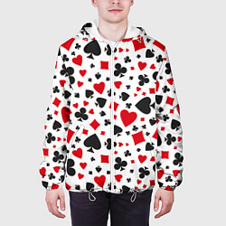 Куртка с капюшоном мужская Картёжные Масти, цвет: 3D-белый — фото 2