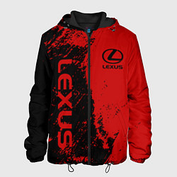 Куртка с капюшоном мужская Lexus Лексус Черно красный, цвет: 3D-черный
