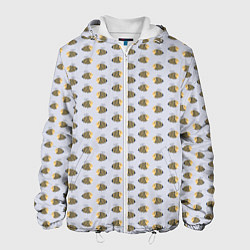 Куртка с капюшоном мужская Веселые пчелы в полете, цвет: 3D-белый