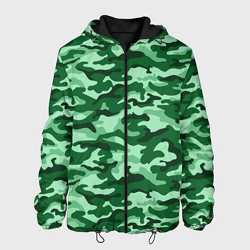 Мужская куртка Зеленый монохромный камуфляж / 3D-Черный – фото 1