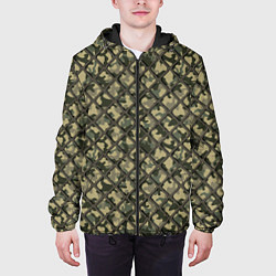 Куртка с капюшоном мужская Камуфляж с Сеткой, цвет: 3D-черный — фото 2