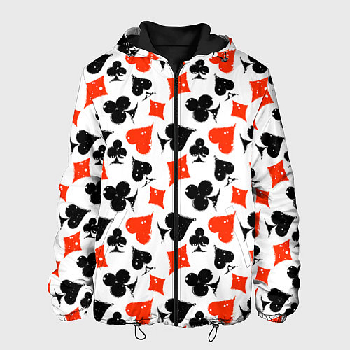 Мужская куртка Пика, Черва, Крестя, Бубна / 3D-Черный – фото 1