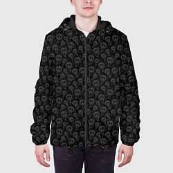 Куртка с капюшоном мужская Черепа - фон, цвет: 3D-черный — фото 2