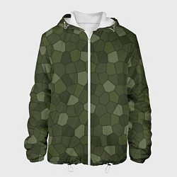 Куртка с капюшоном мужская Камуфляжная мозаика - Хаки, цвет: 3D-белый