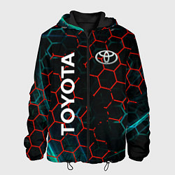 Куртка с капюшоном мужская Toyota соты, цвет: 3D-черный